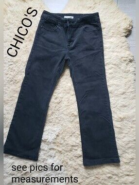 Chico's Platinum Premium Black Denim Jeans Size 0 Short